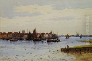 A View Of Dordrecht by Herbert Moxon Cook