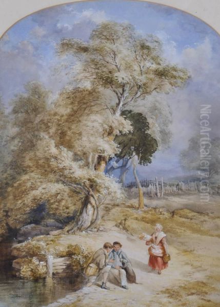Figures By A Pool,
Unsigned - view 1