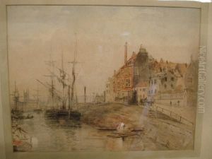 Shipping In Bristol Harbour by Samuel Cook Of Plymouth