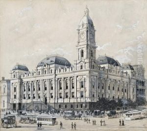 Melbourne Town Hall by Albert Charles Cooke