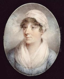 A Lady, Wearing Blue Dress, White Fichu And Turban In Her Hair A Lady, Wearing Blue Dress, White Fichu And Turban In Her Hair