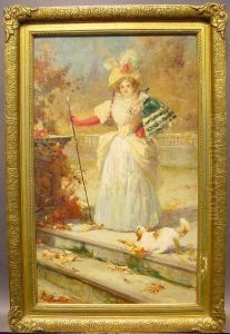 Elegant Woman With Her Dog