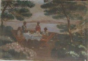 Repas Sur Une Terrasse Aux Antilles by Cassius Marcellus Coolidge