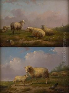 Moutons Dansun Paysage by Auguste Coomans