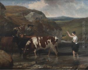 Fording The Stream by Abraham Cooper