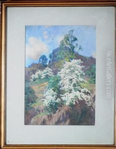 A Lakeland Hill With Blossoming Rowan by Alfred Heaton Cooper