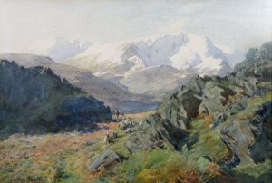 Wetherlam And Conniston Old Man, Lake District by Alfred Heaton Cooper