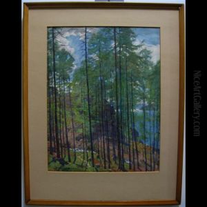 Sheep Grazing Amongst Tall Trees by Alfred Heaton Cooper