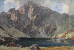 Llyn-y-cau And Cader Idris From Above Tal-y-llyn by Alfred Heaton Cooper