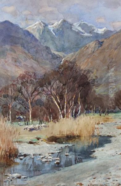 A Quiet Stream, Mountains Beyond - view 1