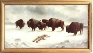 Buffalo And Fallen Indian by Astley David Middleton Cooper