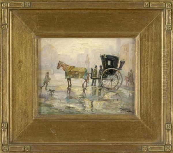 Street Scene With A Carriage And Figures - view 1