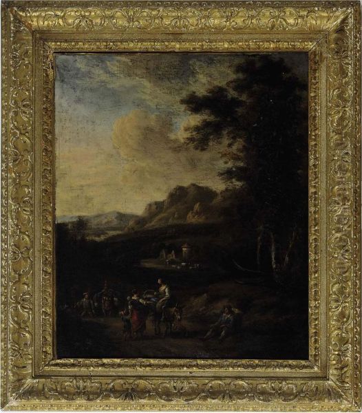 Travelers In An Italianate Landscape - view 1