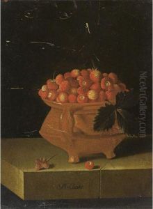 Still Life Of Strawberries In An Earthenware Bowl, On A Stone Ledge Still Life Of Strawberries In An Earthenware Bowl, On A Stone Ledge