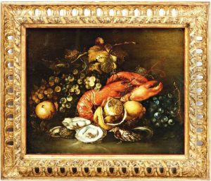 Stilleven Met Kreeft, Oesters En Citroen by Alexander Coosemans