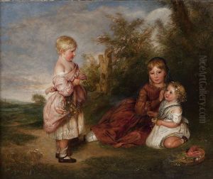 Family Portrait Of Margaret, May, And Emily Atkinson by Charles West Cope