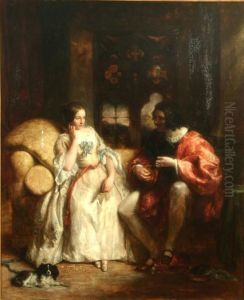 Interior Scene With A Lady And A Gentleman by Charles West Cope