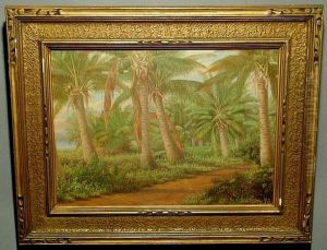 Florida Landscape Painting With Palm Trees by George Cope