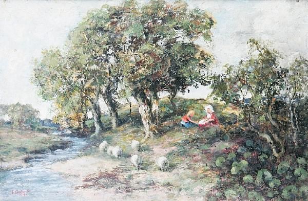 Children By A Burn - view 1