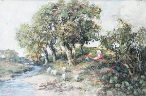Children By A Burn by John Copland