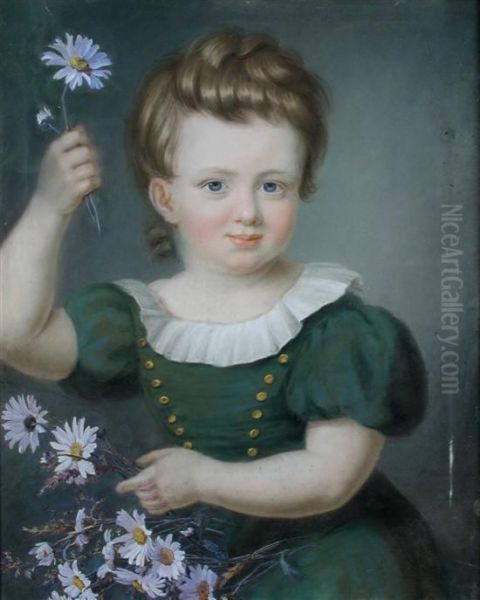 Portrait Of A Young Girl In A Green Dress - view 1