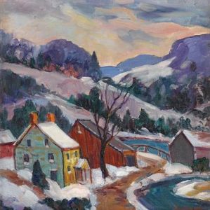 Winter Landscape, Sunset by Fern Isabel Coppedge
