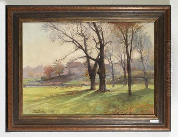 Landschaft Mit Baumen Und Kuhen. - view 1
