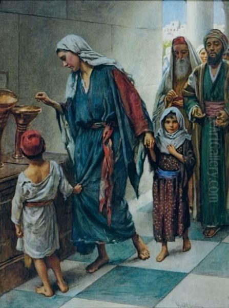 A Young Woman Giving Alms To The Church - view 1