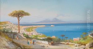 Napoli Da Posillipo Con Popolani Danzanti