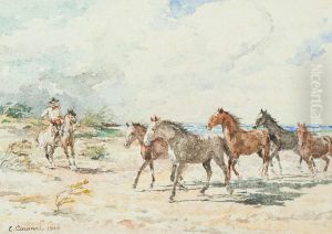 Cavalli Sulla Spiaggia by Enrico Corazzi