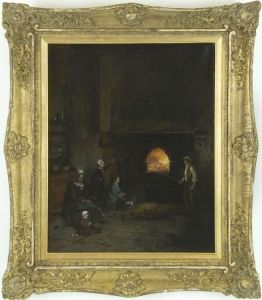 Interieur Einer Bauerlichen Kuche Mit by Charles-Auguste Corbineau
