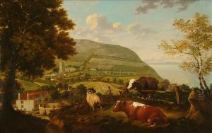 A View Of West Lulworth, Dorset With Cattle And Sheep