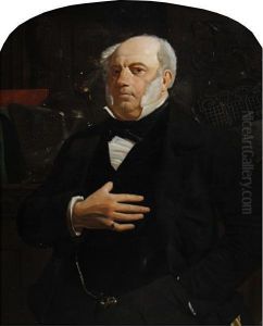 Portraits Of Mr John And Mrs Martha Snepp, A Pair by Edward Henry Corbould