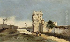 Vista Da Torre De Belem Com Criancas by Luis Corchon