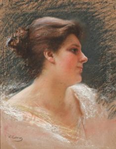 Portrait De Jeune Femme by Vittorio Matteo Corcos