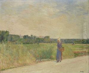 "paysanne Au Bord De Route". by Frederic Samuel Cordey
