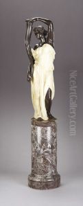Fortuna, Torchere Femme A La Corne (woman With A Cornucopia, Torchere) by Charles Henri Joseph Cordier