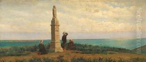 Bretonnes Au Calvaire by Charles Pierre Cordier