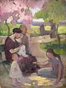 Dans Le Parc Et La Danseuse Aux Lampions