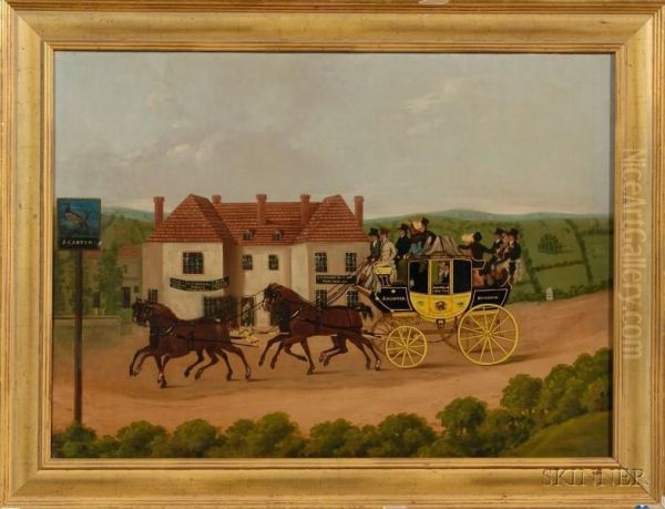 Landscape With Coach, Horses, Travelers, And Inn. - view 1