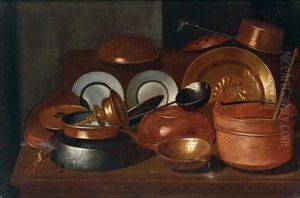 Natura Morta Con Vasi Di Rame E Due Piatti Di Stagno by Joannes Cordua