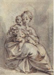 Vierge A L'enfant A La Pomme by Belisario Corenzio