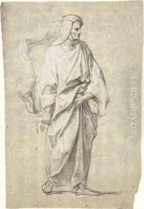 Etude De Personnage Drape Debout