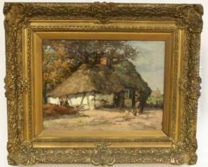 Kippen Voeren Op Boerenerf by Cornelis Terlouw