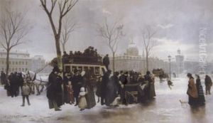 Disturbance On Le Quai De Gesvres by Alphonse Cornet