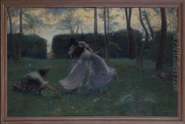 Trois Jeunes Femmes Dans Un Parc - view 1