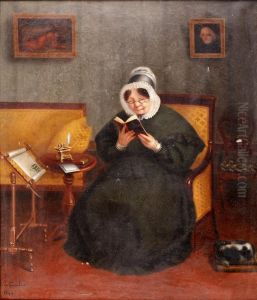 La Vieille Dame A La Lecture by H. Cornulier