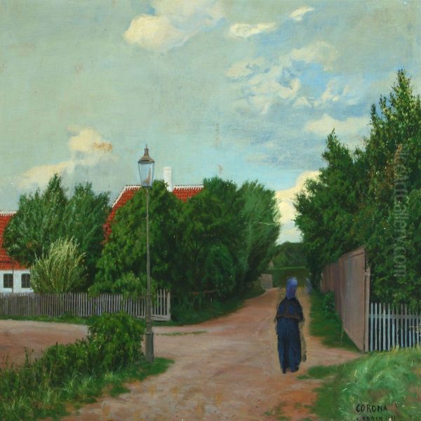 Summer Landscape Witholder Woman On A Path - view 1