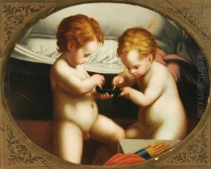 Two Putti Sharpening Arrows by Antonio Allegri da Correggio