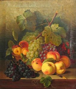 A Still Life Of Grapes And Other Fruit Resting On A Table